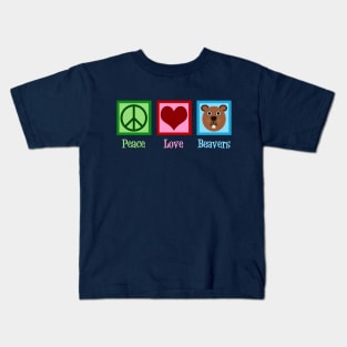 Peace Love Beavers Kids T-Shirt